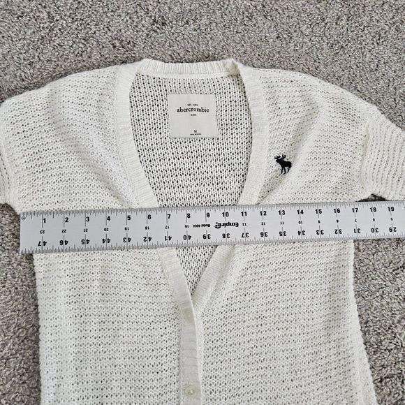 Abercrombie & Fitch Kids Knit Cardigan Cotton Blend Pockets Pockets Size M - Picture 7 of 13